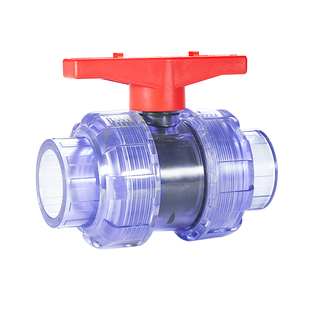 戎生透明UPVC双活接球阀PVC管由令活接阀门水管开关塑料水阀dn15