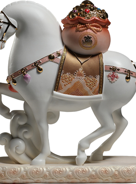 微美陶瓷招财马摆件马上发财工艺品摆件家用客厅酒柜办公室装饰品