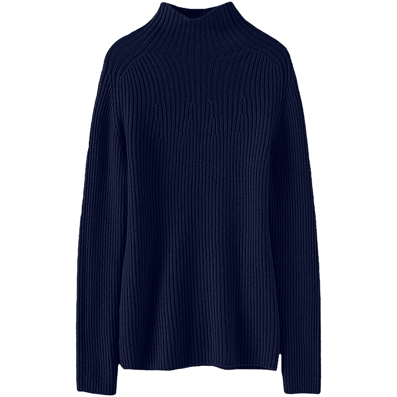 放心多色收！百搭，高领100%纯羊绒衫女坑条毛衣女秋冬打底衫加厚