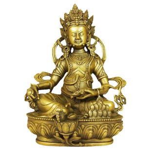 黄财神佛像黄铜密宗藏巴拉佛堂用品铜像摆件复古尼泊尔供奉财神爷