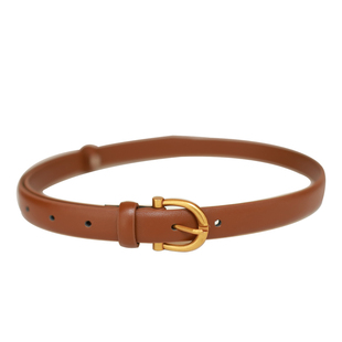 BluebluesSky古金Vintage软头层真牛皮女腰带 装饰百搭牛仔裤腰封