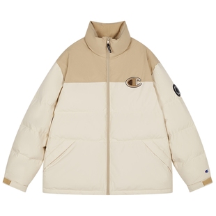 Champion冠军羽绒服男冬季拼色保暖外套美式复古情侣秋潮牌户外风