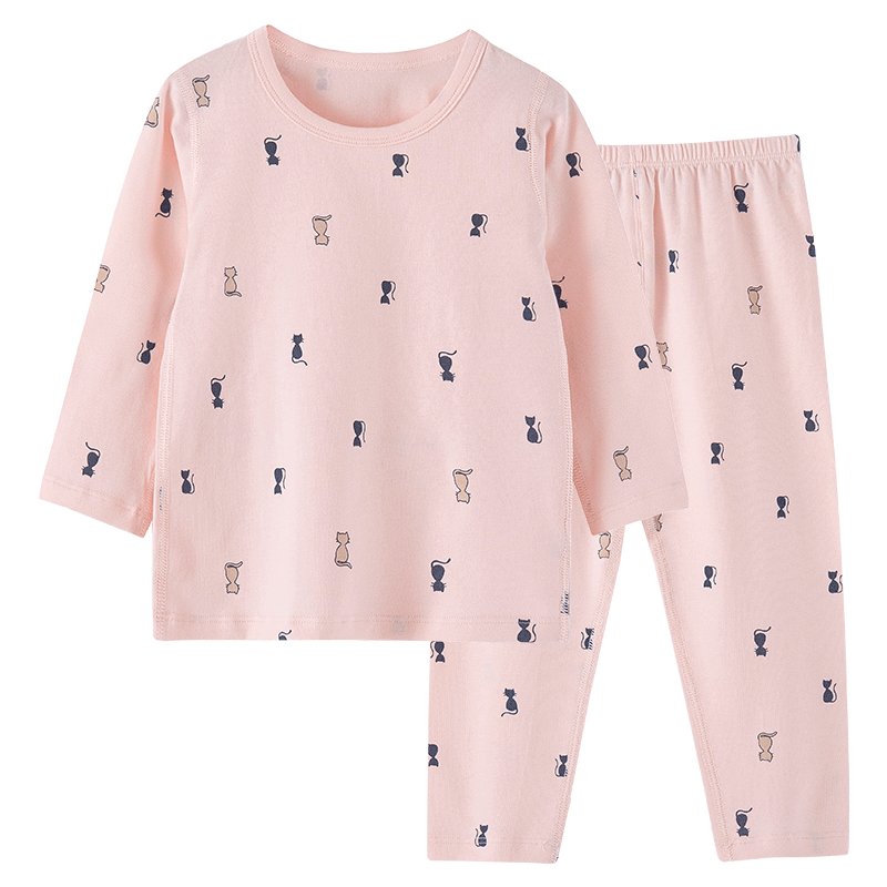 【安宝儿】纯棉儿童长袖秋衣秋裤内衣套装