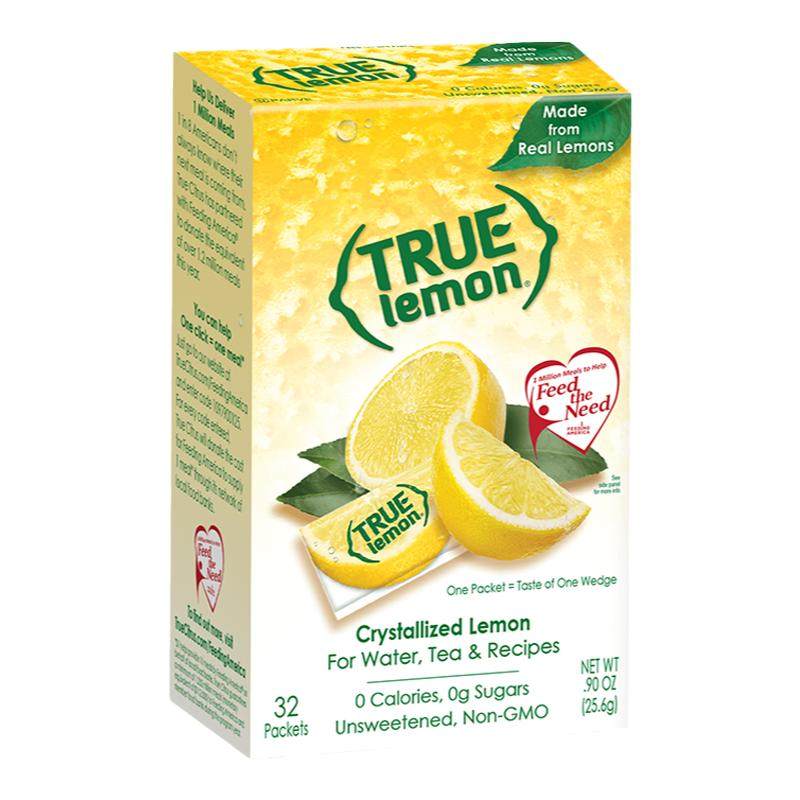美国True lemon柠檬粉浓缩汁无蔗糖冲饮剂果汁0卡速溶青柠citrus