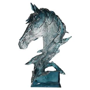 透明马头抽象艺术工艺品电视柜酒柜软装饰品摆件办公室样板房摆设