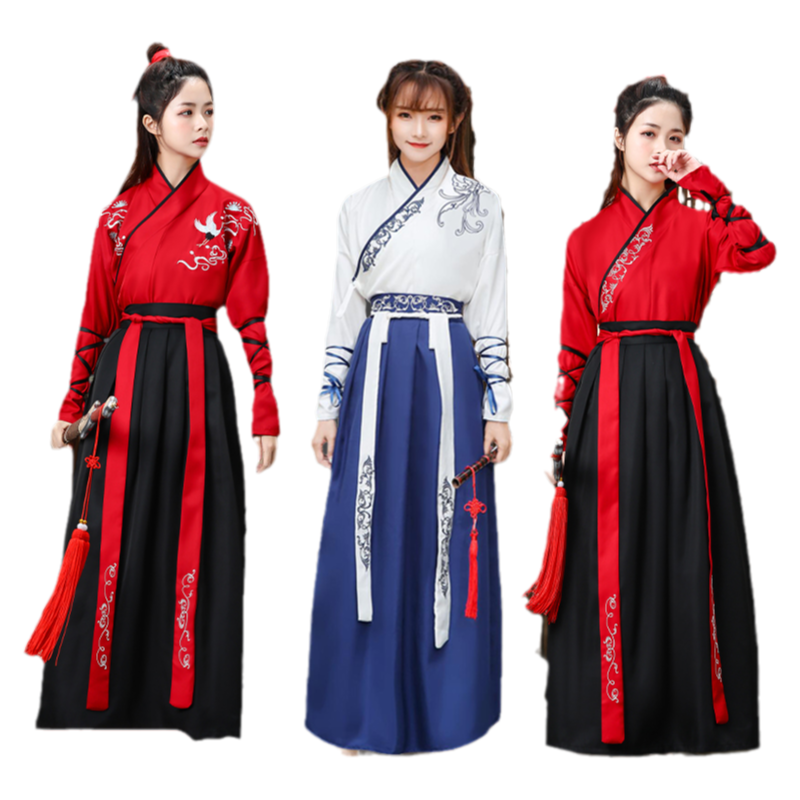 武侠风汉服中国风交领毕业照男女武侠套装学生古装表演出情侣班服