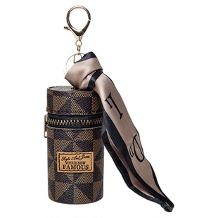 可爱水桶型口红收纳包迷你钥匙扣送女友包包挂件时尚丝巾小包包女