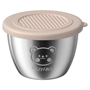 304不锈钢迷你小熊酱汁杯带盖家用沙拉酱小盒便携户外调味蘸料碟