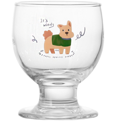 原创“天气小狗”玻璃杯高脚杯子