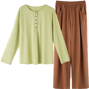 淳度睡衣女春款纯棉丝光棉长袖套头套装大码休闲漂亮出门可外穿