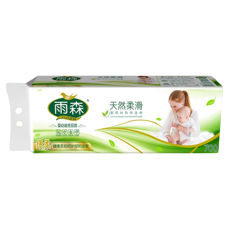 雨森妇婴无芯小卷纸700g12长卷6层加厚卫生厕纸原生木浆手纸柔滑