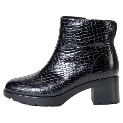 灵梅陈加绒保暖增高短靴厚底鞋女