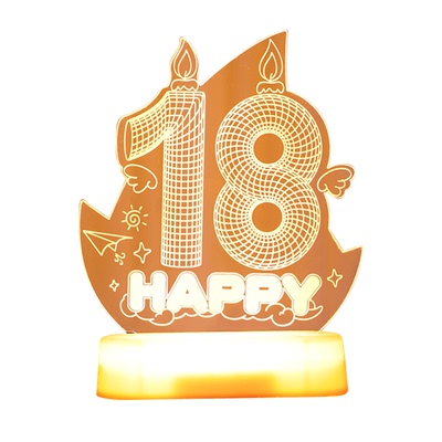 18岁男孩成人礼户外露营生日字牌