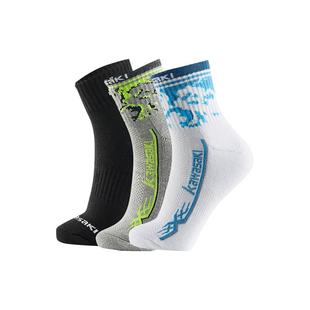 川崎羽毛球运动袜子健身跑步篮球加厚毛巾底短中袜透气吸汗3双装