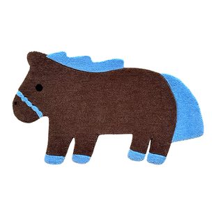 horse成双马年限定可爱复古手工工艺地毯ins风客厅摆件卧室床边毯