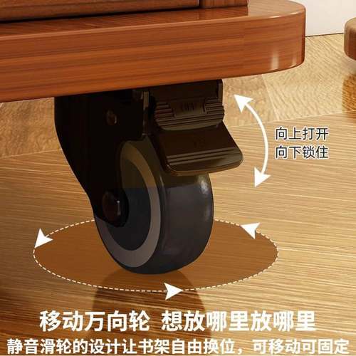 实木旋转书架转角书架家用置物架书架靠墙立式落地多层可移动一体