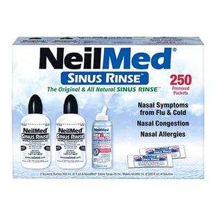 美国直邮Neilmed鼻腔专用冲洗盐包花粉过*敏成人250包盐1鼻瓶喷雾