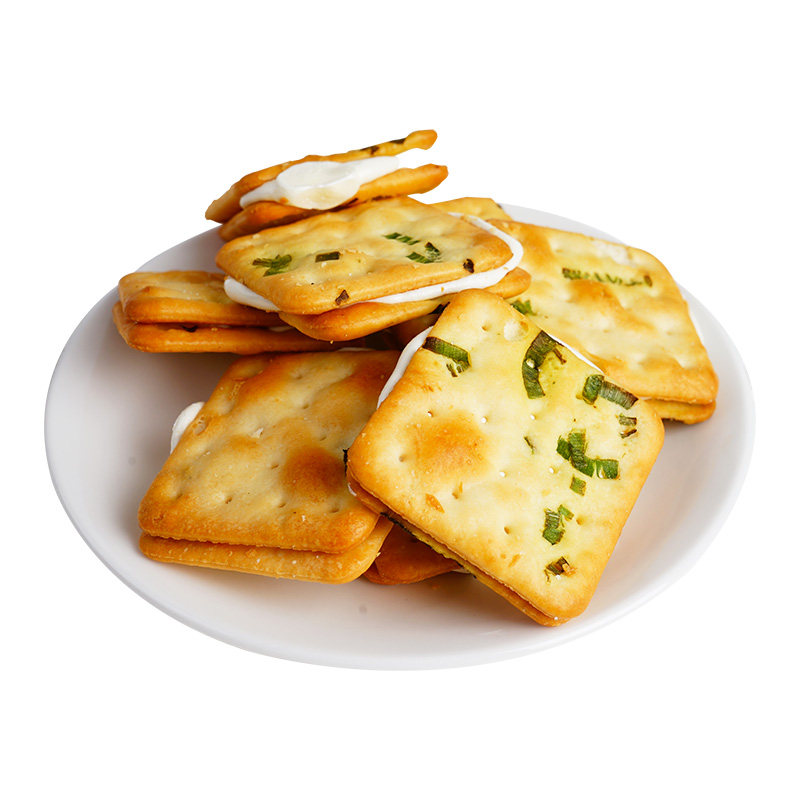 香葱牛轧饼干原味抹茶味蔓越莓味牛轧糖夹心饼干办公室台湾零食