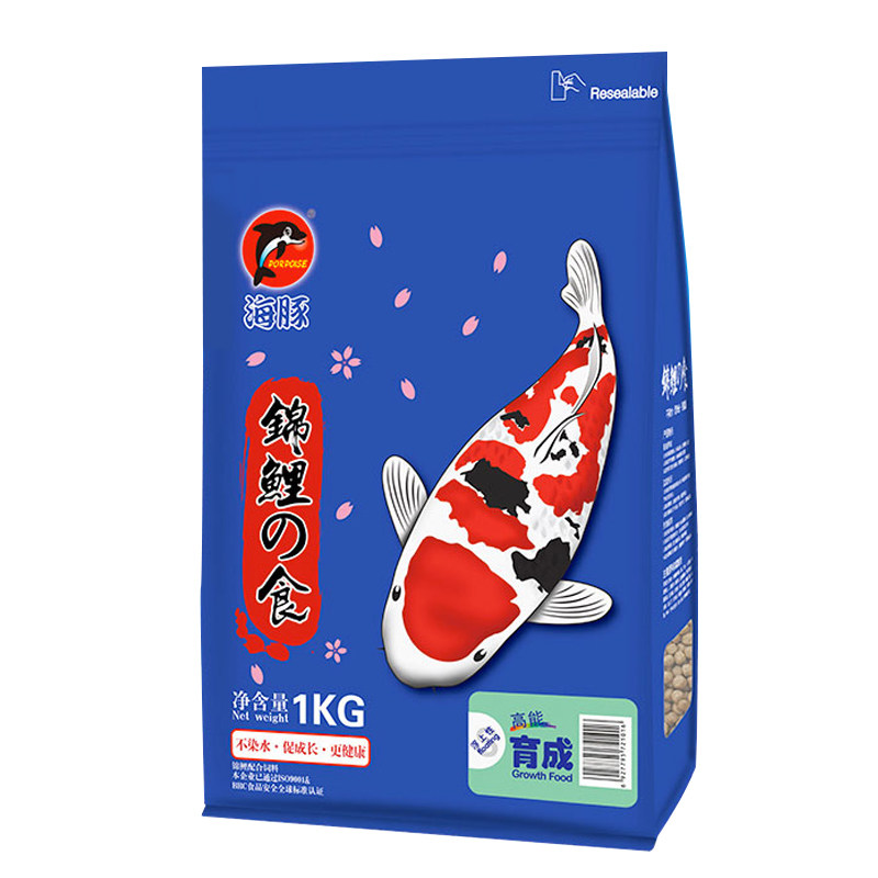 海豚锦鲤饲料鱼粮小麦胚芽色扬育成主食螺旋藻水族鱼食