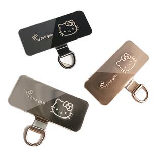 新款卡通可爱猫升级款金属夹片不锈钢材质光滑不磨手机手机挂绳薄片垫片轻薄不顶壳不影响充电挂片挂扣挂件