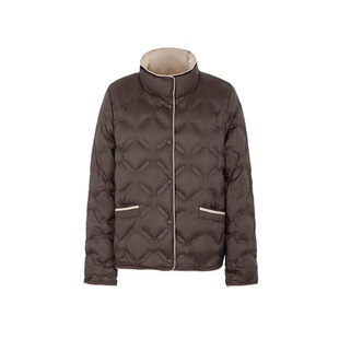 YAYA鸭鸭2025女士新款时尚外套秋冬季立领短款羽绒服保暖拼色外套