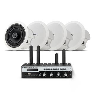 山水T8无线蓝牙吸顶音响喇叭套装嵌入式同轴吊顶装修音箱广播工程