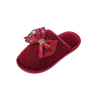 红色拖鞋结婚一对高级感