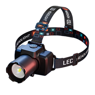 黄光头灯2025新款强光超亮户外登山野外充电式头戴式照明灯手电筒