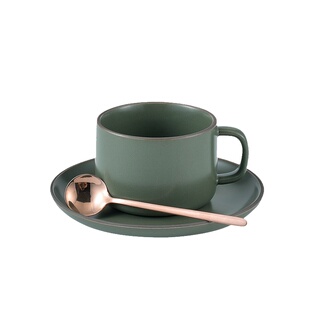 北欧陶瓷咖啡杯碟家用下午茶杯具套装带杯架小奢华精致咖啡杯带架