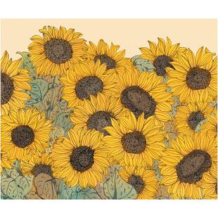 暖藻 向日葵入户门地垫pvc可擦洗可裁剪门垫进门门口脚垫皮革地毯