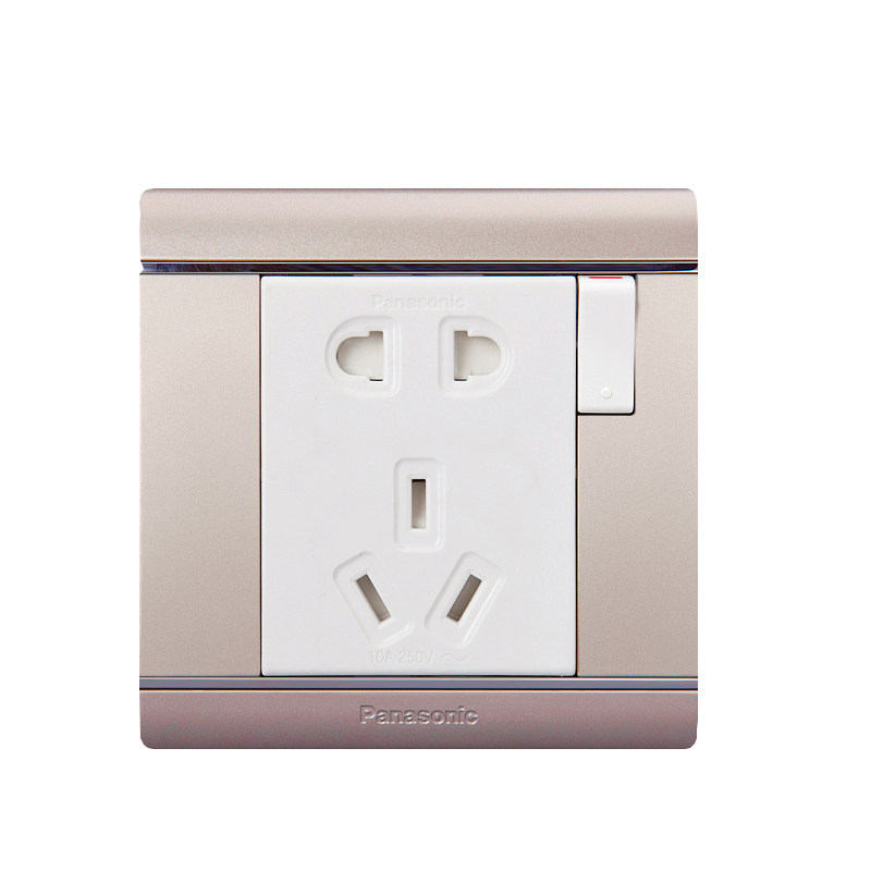 松下开关插座松下佳典86型香槟金