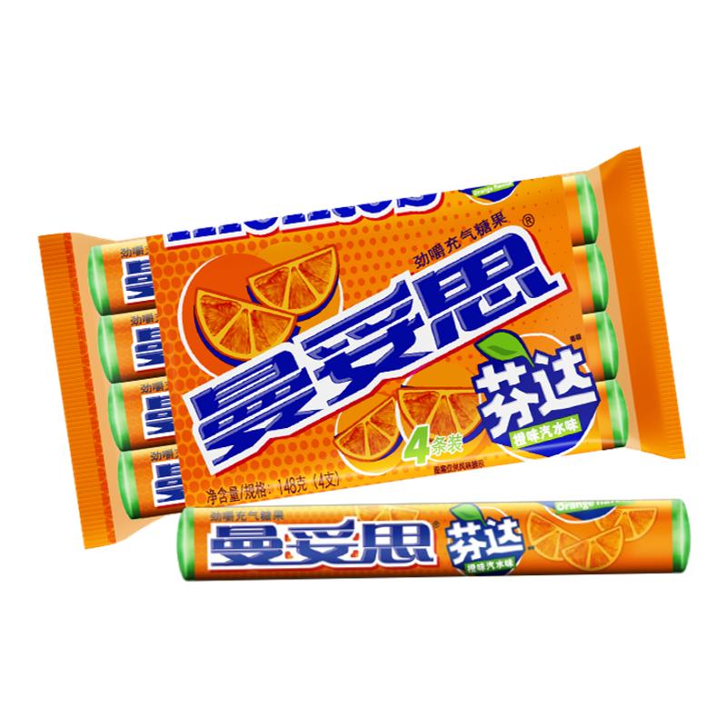 【百亿补贴】曼妥思劲嚼清爽充气夹心软糖水果薄荷味条糖休闲糖果