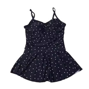 出口外贸波点裙式泳衣保守显瘦女士连体游泳衣性感吊带泳装泡温泉