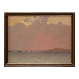 斯柏达海上天空北欧风格客厅卧室装饰画大海风景挂画实木框