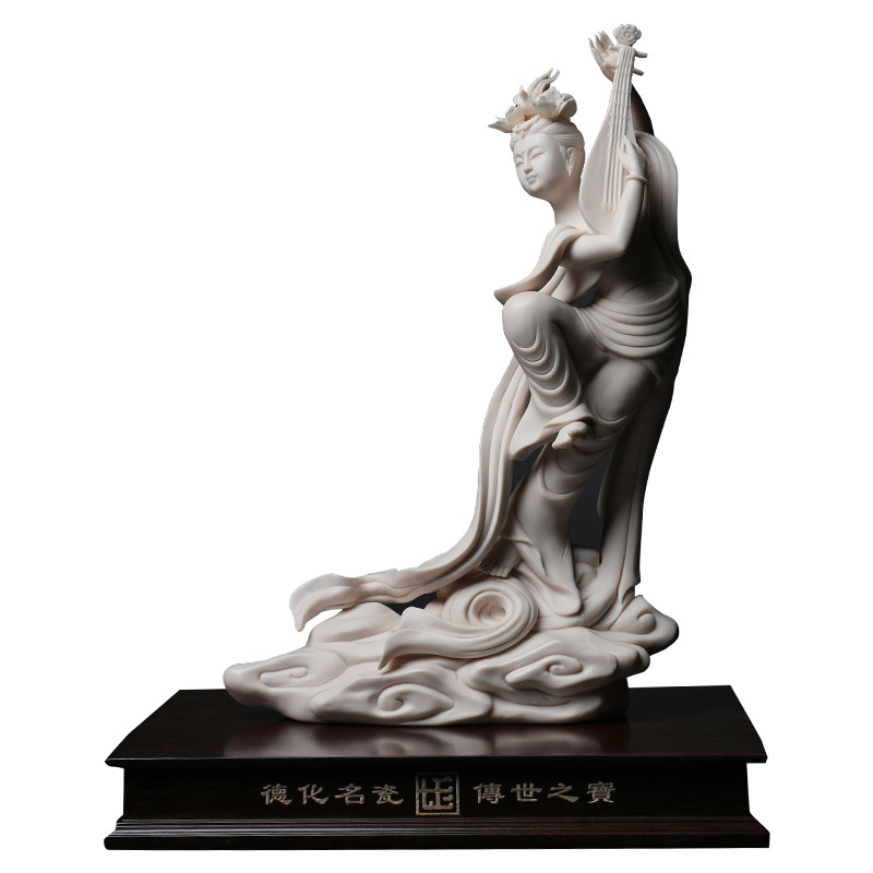 戴玉堂陶瓷摆件《敦煌飞天清音悠扬》德化白瓷郑金星客厅艺术品