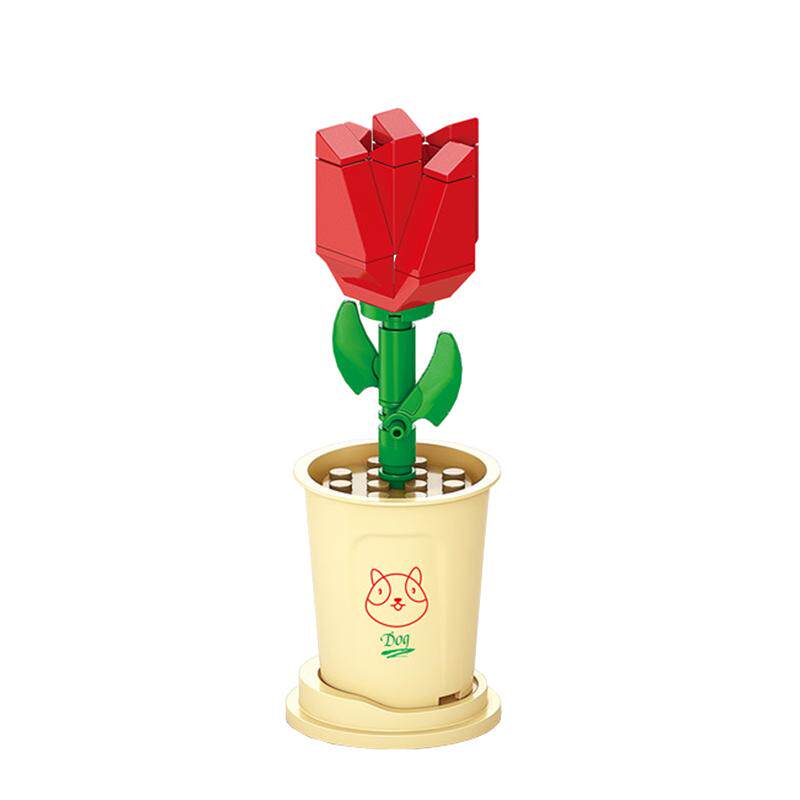 花束积木拼装小颗粒微型塑料玩具