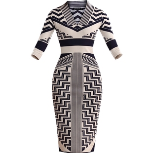 法式修身显瘦赫本风连衣裙3077巨美显身材优雅小香风针织裙子