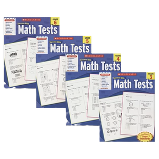 学乐成功系列数学测试练习册Scholastic Success with Math Tests 3-6年级数学考试测试题 数学加减法分数小数几何与测量 英文原版