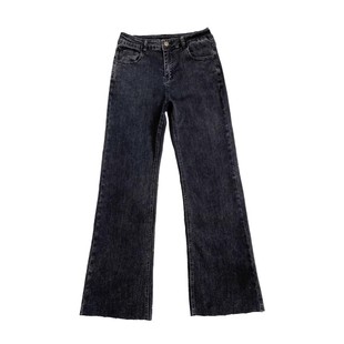 COCO微胖大码牛仔裤女2025春秋复古宽松微喇阔腿裤胖mm显瘦高腰潮