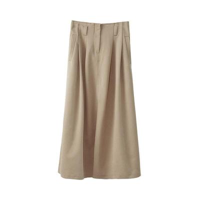 初时【四片成诗】秋季经典老钱四片裙型松弛磨毛仿铜氨阔腿裤半裙