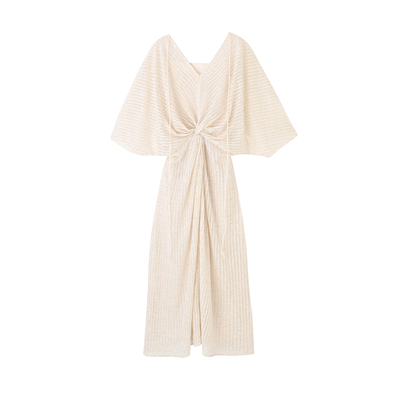 镂空希腊扭结连衣裙极简通勤套裙