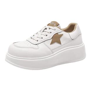 森马厚底板鞋女2025秋季新款百搭洋气看不出来的增高休闲小白鞋子