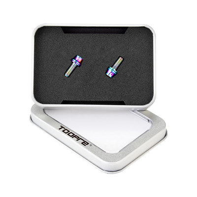 M5x12mm山地车公路自行车平头水壶架彩色钛合金水杯架螺丝带垫片