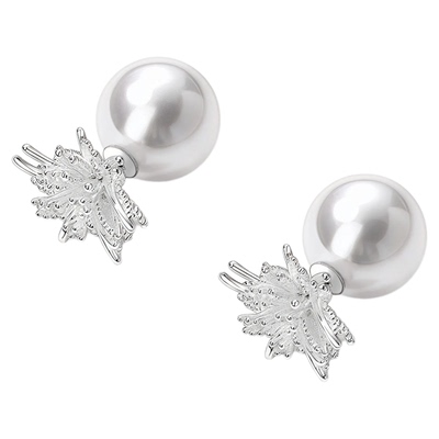 999纯银耳针烟花珍珠耳钉女