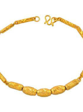 高颜值2025新款镀24K金色小金珠竹节手链女空心转运珠送女友老婆