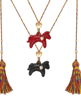 CHEZ LOOPS旷野热情奔跑小马项链 原创锆石秋冬长款毛衣链圣诞礼