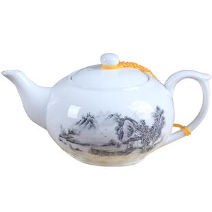 陶瓷茶壶单壶青花瓷功夫茶具白瓷泡茶壶水壶大号小茶壶茶具带过滤