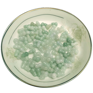 缅甸玉天然翡翠A货 DIY散珠配件 翡翠三彩小葫芦（福禄）