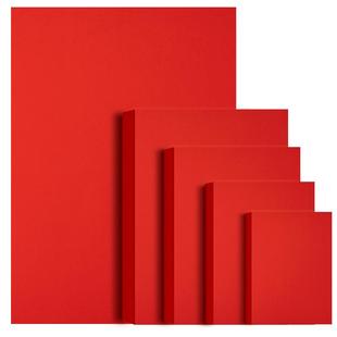 全开红色卡纸大张4K手工硬A4幼儿园A3圆形正方形硬纸板厚红色纸婚礼纸张大尺寸大红色彩纸中国红A5贺卡圣诞