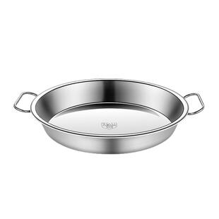 德国304不锈钢凉皮盘子做凉皮锣锣家用蒸盘蒸鱼盘凉面皮制作工具